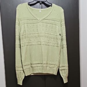 V Neck Pullovers Fashion Long Sleeve Knit Bottoming Sweater